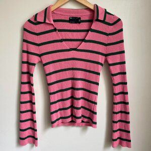 Pink and green striped shirt from ASOS Design